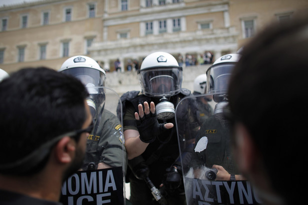 Protesty w Grecji fot. Bloomberg