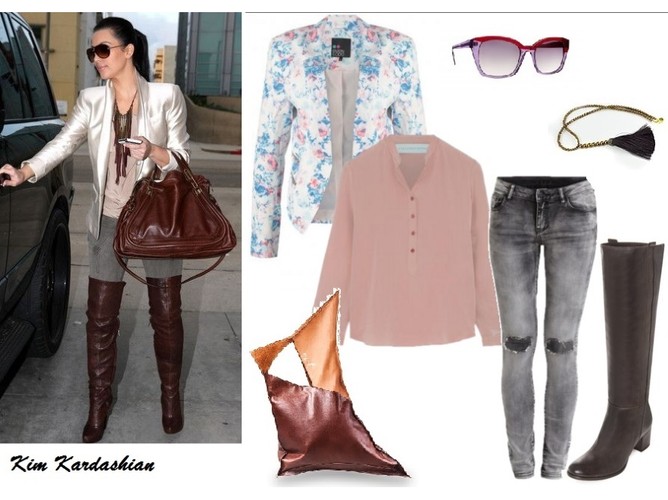 Modne kozaki w stylu gwiazd: Kim Kardashian