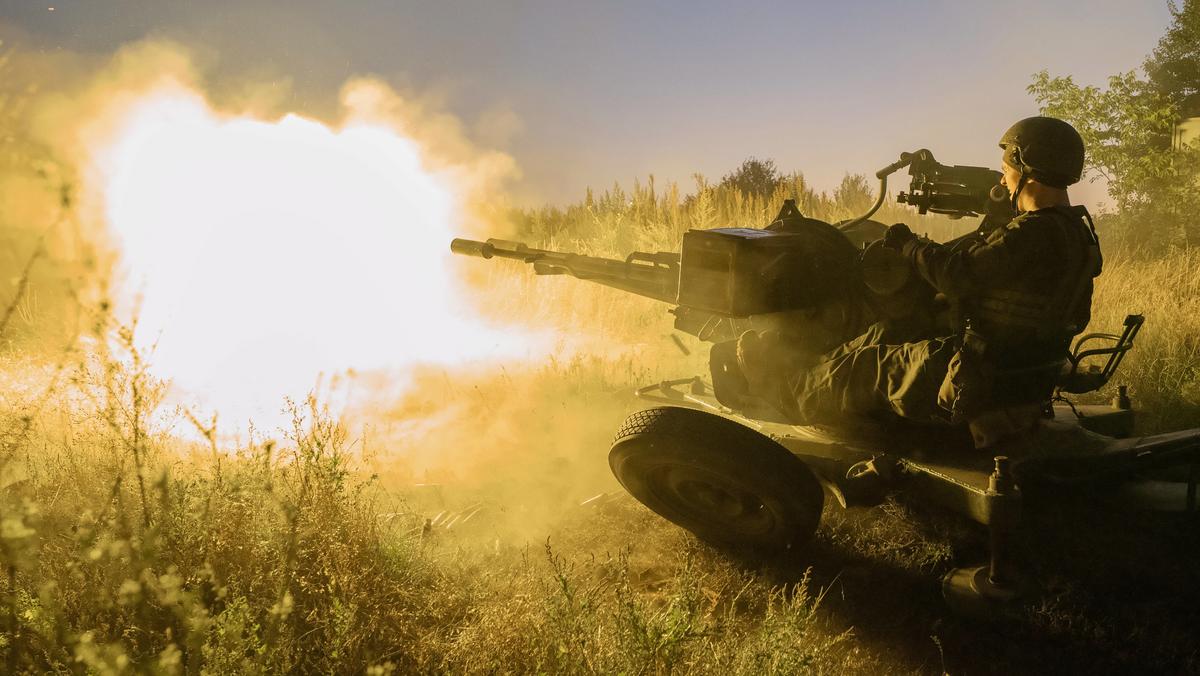 Żołnierze jednostki artylerii przeciwlotniczej jednej z brygad Gwardii Narodowej Ukrainy