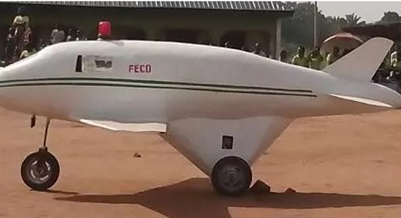 Young boy builds plane in Enugu