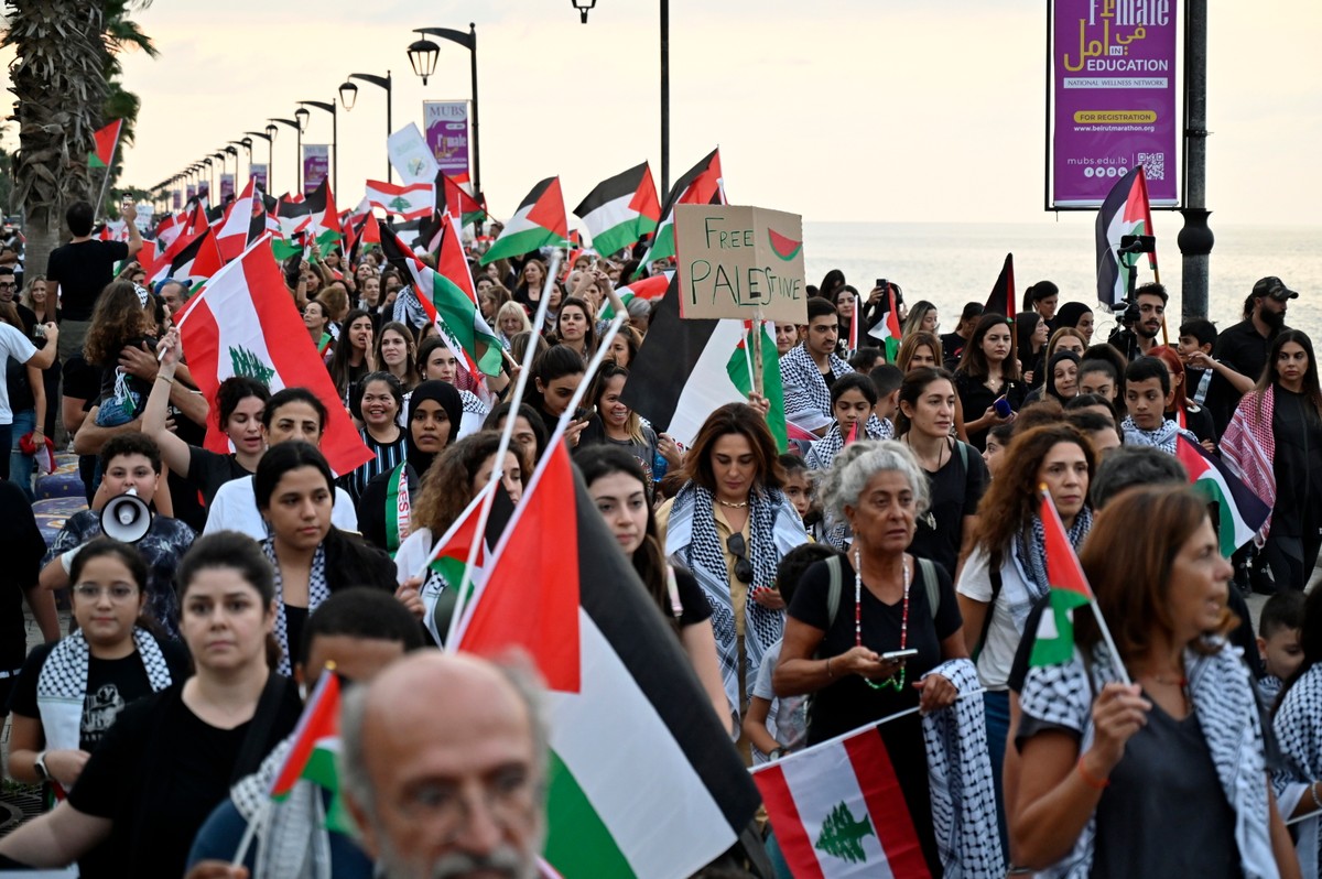Liban, manifestacja solidarności z Palestyńczykami