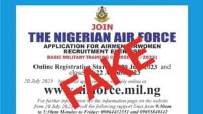 'Nigerian Air Force not recruiting' – Spokesman