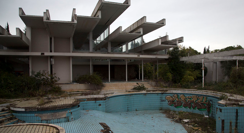 This used to be a gleaming upscale resort on the Adriatic island of Krk, Croatia. But today it sits abandoned because of ownership and management issues.