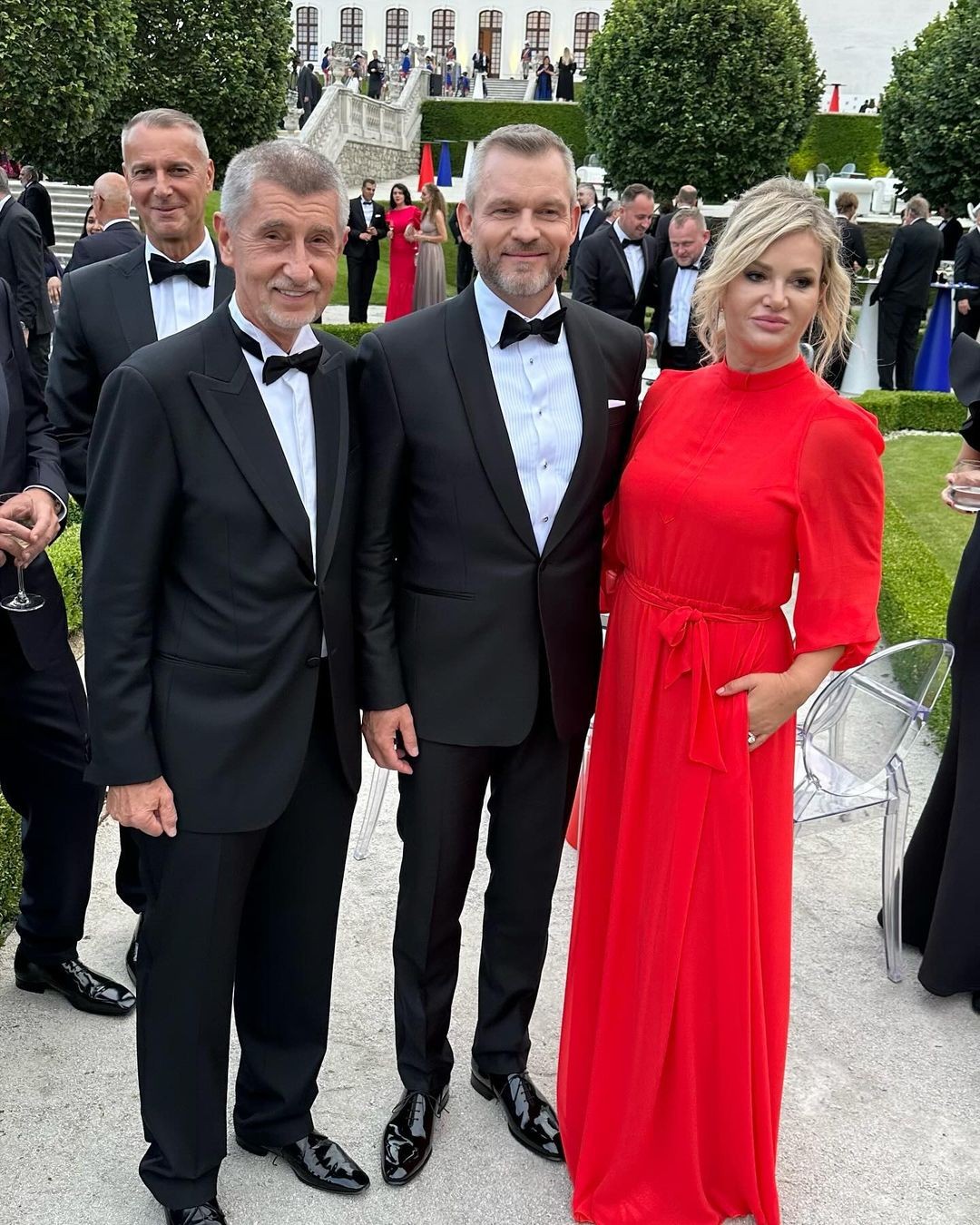 Český expremiér Andrej Babiš s ex Monikou po inaugurácii Pellegriniho.
