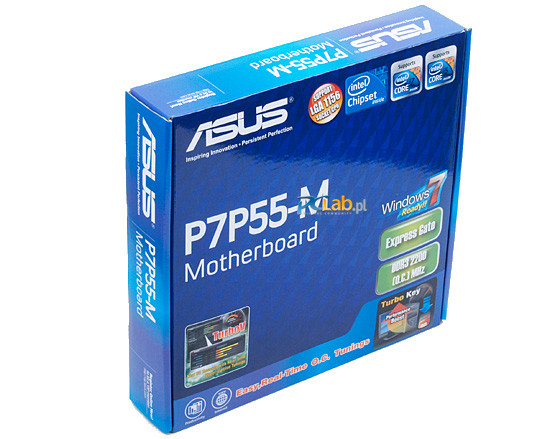 Małe pudełko podkreśla, że płyta ASUS P7P55-M jest gotowa do działania pod nadzorem Windows 7 