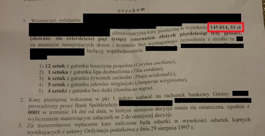 Pismo, które pani Justyna wraz z matką otrzymały od gminy w 2015 r.