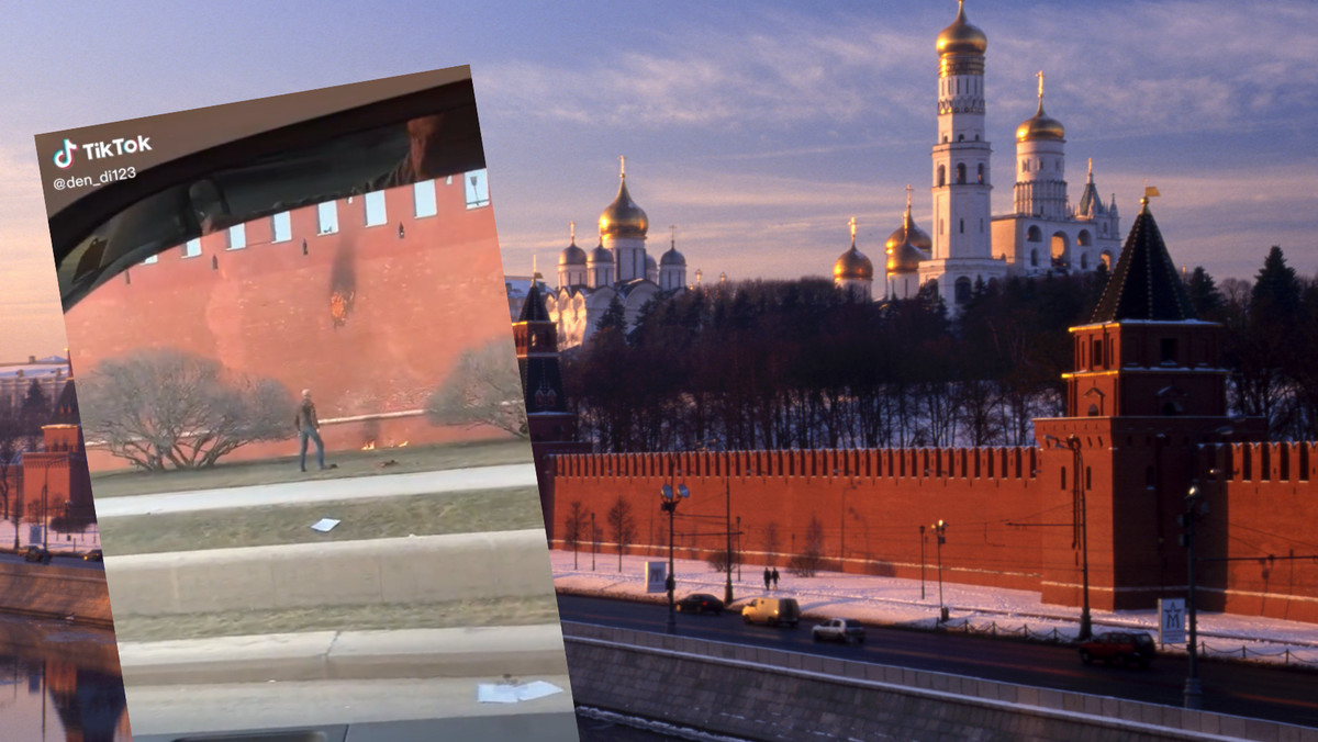 Rzucał koktajle Mołotowa w mury Kremla. Nagranie trafiło do sieci