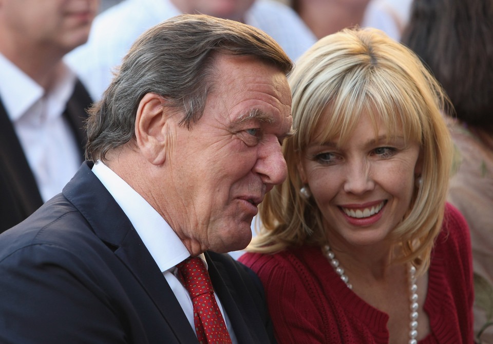 Gerhard Schroeder z żoną na konwencji wyborczej socjaldemorkatów w 2009 roku 