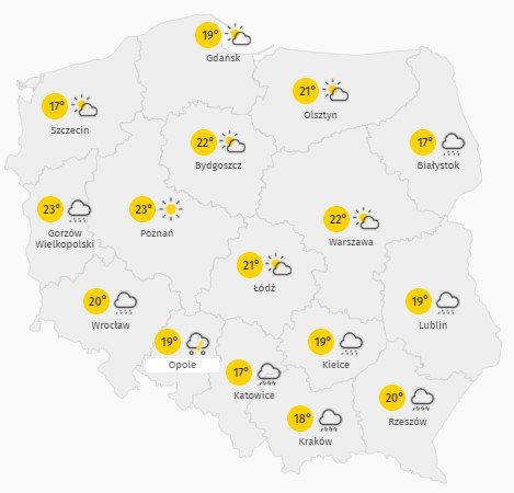 Prognoza temperatury w czwartek 13 maja