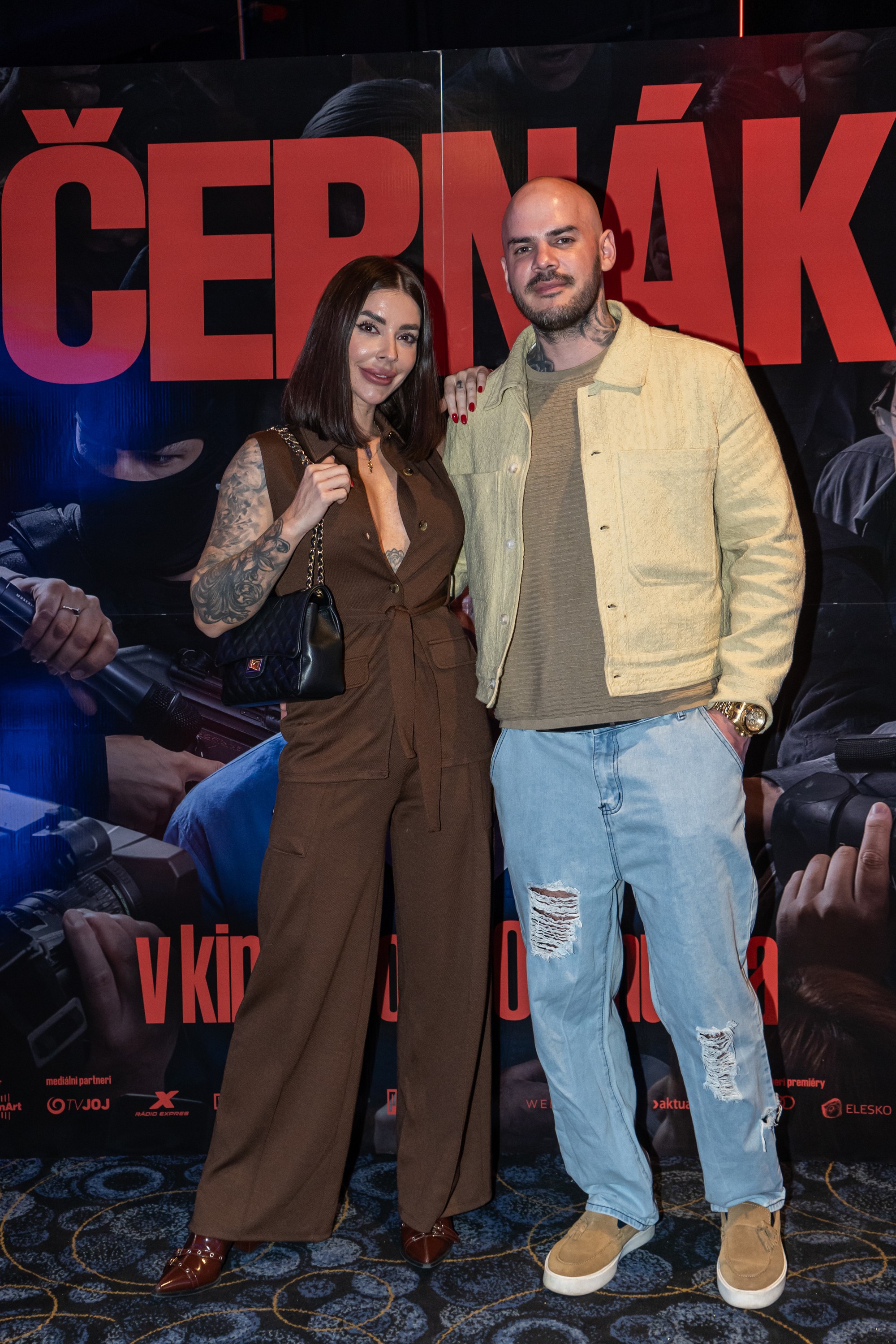 Premiéra filmu Černák - Michael Švehla alias Majself a Júlia Švehlová.