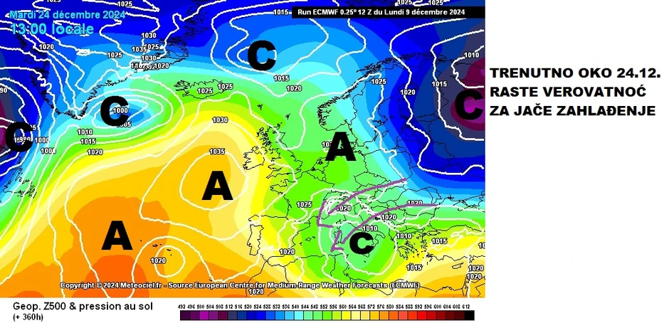 U trećoj dekadi decembra Čubrilo očekuje zahlađenje i sneg