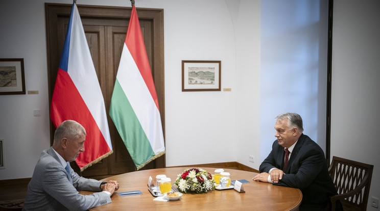A Miniszterelnöki Sajtóiroda által közreadott képen Orbán Viktor miniszterelnök kétoldalú megbeszélést folytat Andrej Babis korábbi cseh kormányfővel a Karmelita kolostorban / Fotó: MTI/Miniszterelnöki Sajtóiroda/Benko Vivien Cher