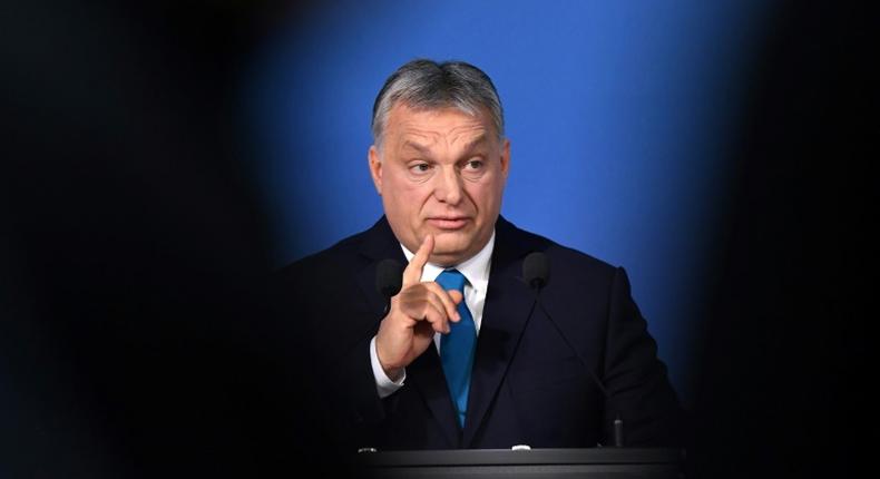 Hungarian Prime Minister Viktor Orban speaks during a press conference in January 2019