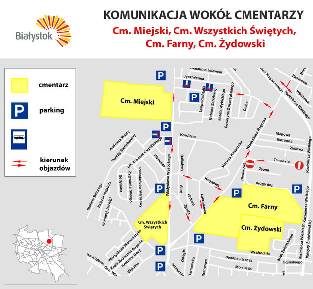 Komunikacja wokół białostockich cmentarzy os. Wygoda