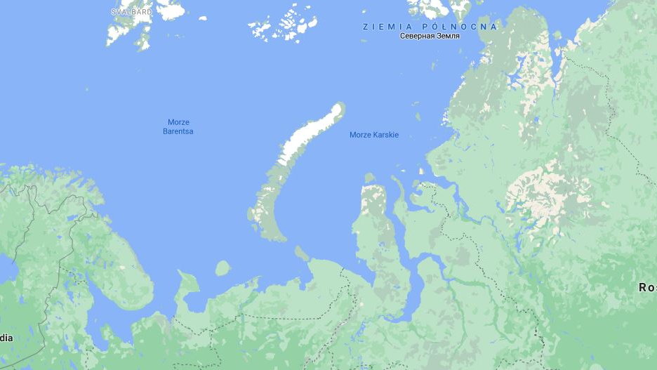 Rejon archipelagu Nowa Ziemia na Morzu Barentsa