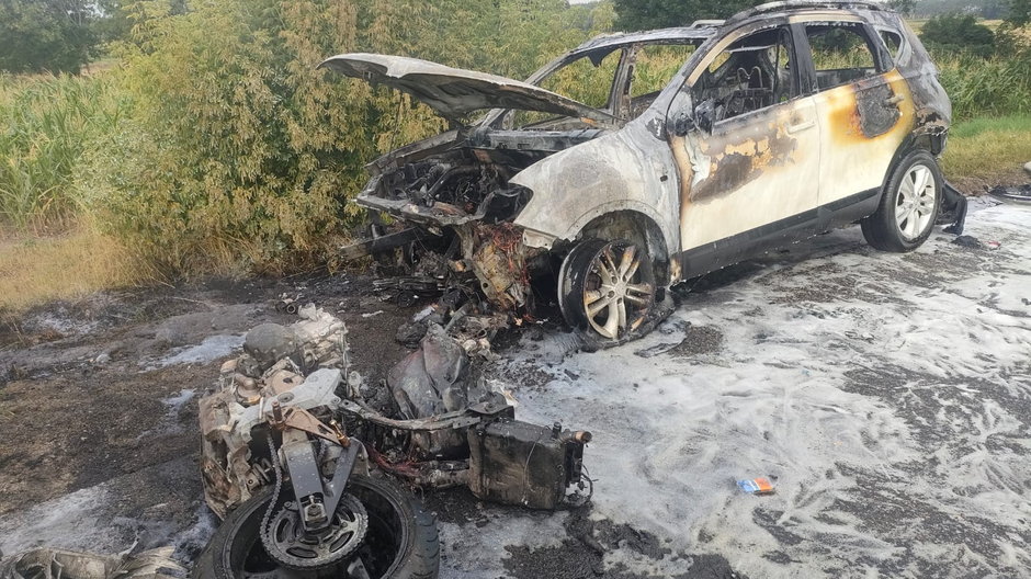 Tragiczny wypadek w Kokczynie (fot. OSP Strzałkowo)