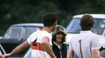 Camilla Parker Bowles i książę Karol podczas meczu polo. Styczeń 1975 r.