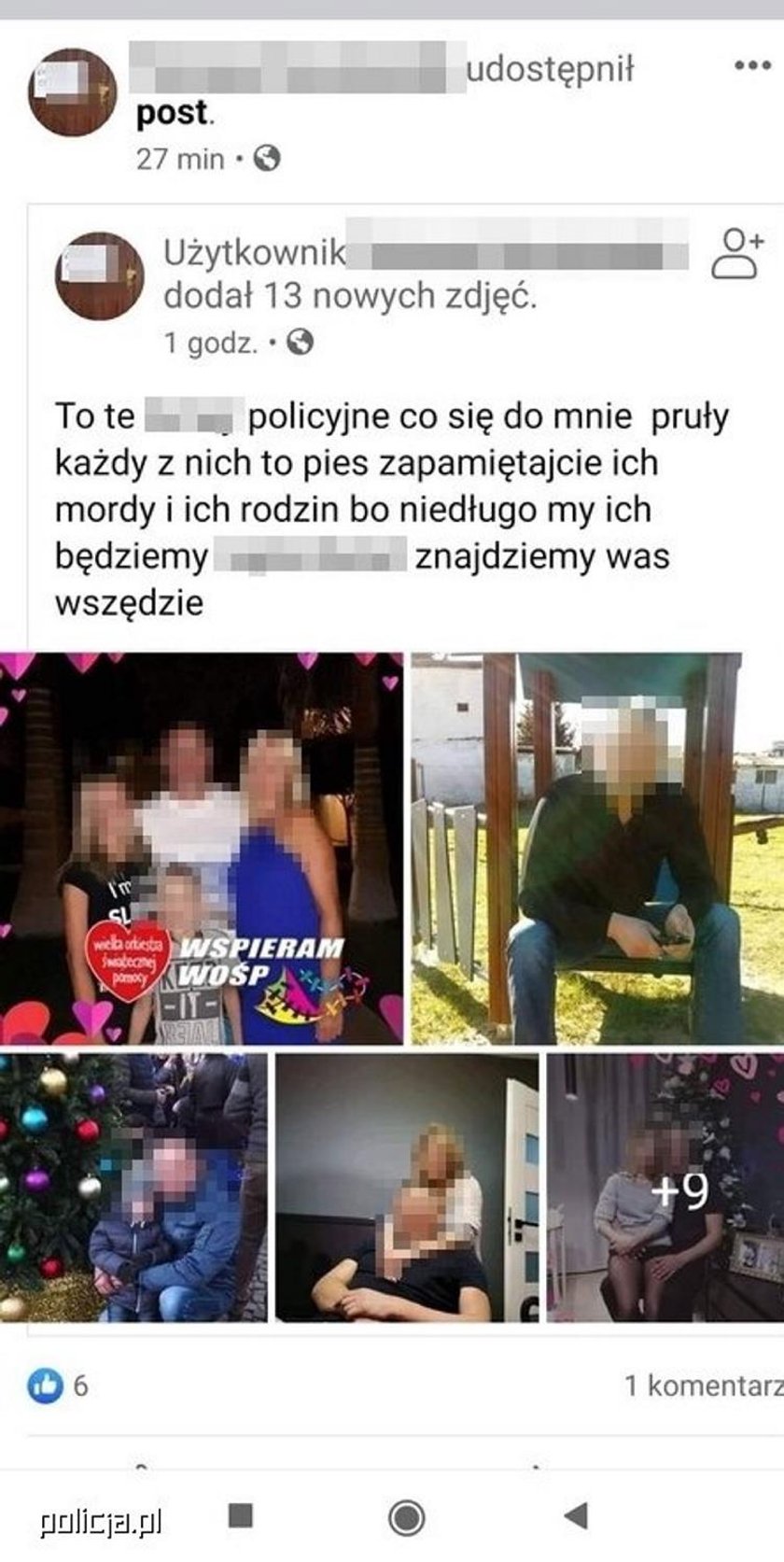 Hejter z Łodzi groził śmiercią policjantom