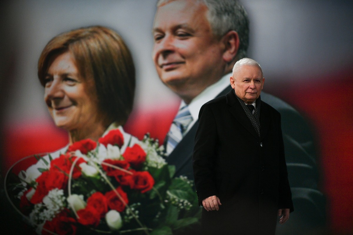 Jarosław Kaczyński podczas obchodów 13. rocznicy katastrofy smoleńskiej