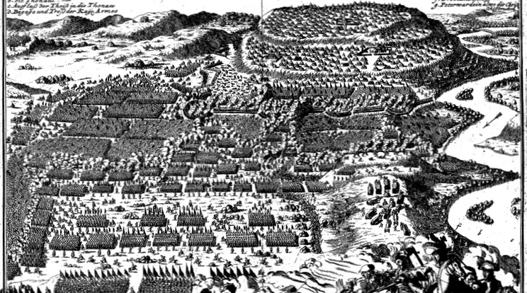 A szalánkeméni csata korabeli ábrázolása / Matthäus Merian rézmetszete / 1702-ből / Illusztráció: Wikipédia