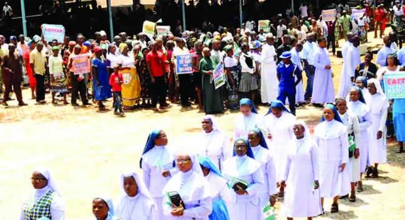 Catholic church protest in Enugu (This picture is for illustrative purposes).
