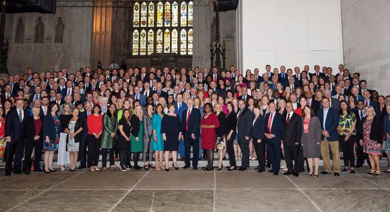 Labour leader Jeremy Corbyn with the 2017 Parliamentary Labour Party