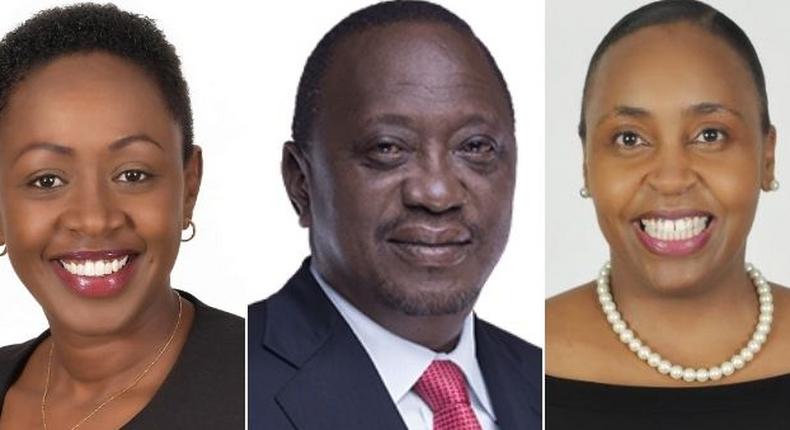 Murang'a Women Rep Sabina Chege President Uhuru Kenyatta and Nyeri Deputy Governor Caroline Karugu