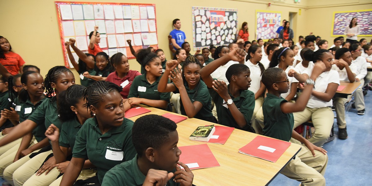 Students at KIPP Bridge Charter School in San Francisco, California.