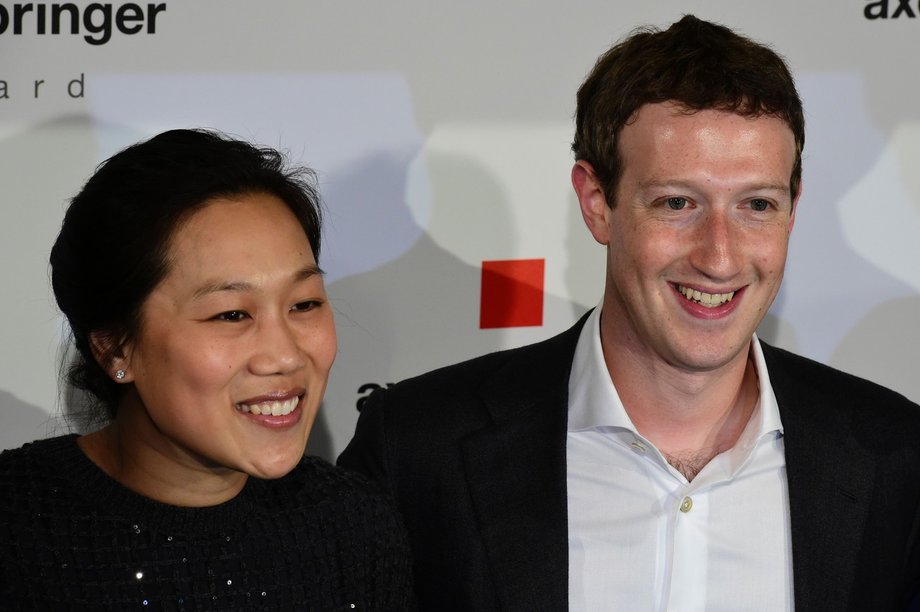 Mark Zuckerberg i jego żona Priscilla Chan