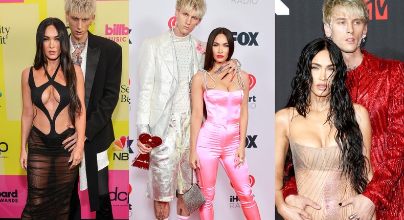 Megan Fox and Machine Gun Kelly are a red-carpet power couple.Rich Fury/Staff/Getty Images and Emma McIntyre/Staff/Getty Images and Kevin Mazur/MTV VMAs 2021/Getty Images