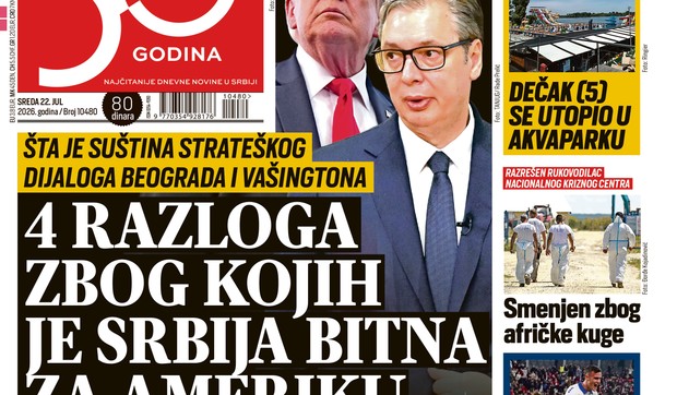Blic naslovna strana za 22.7.