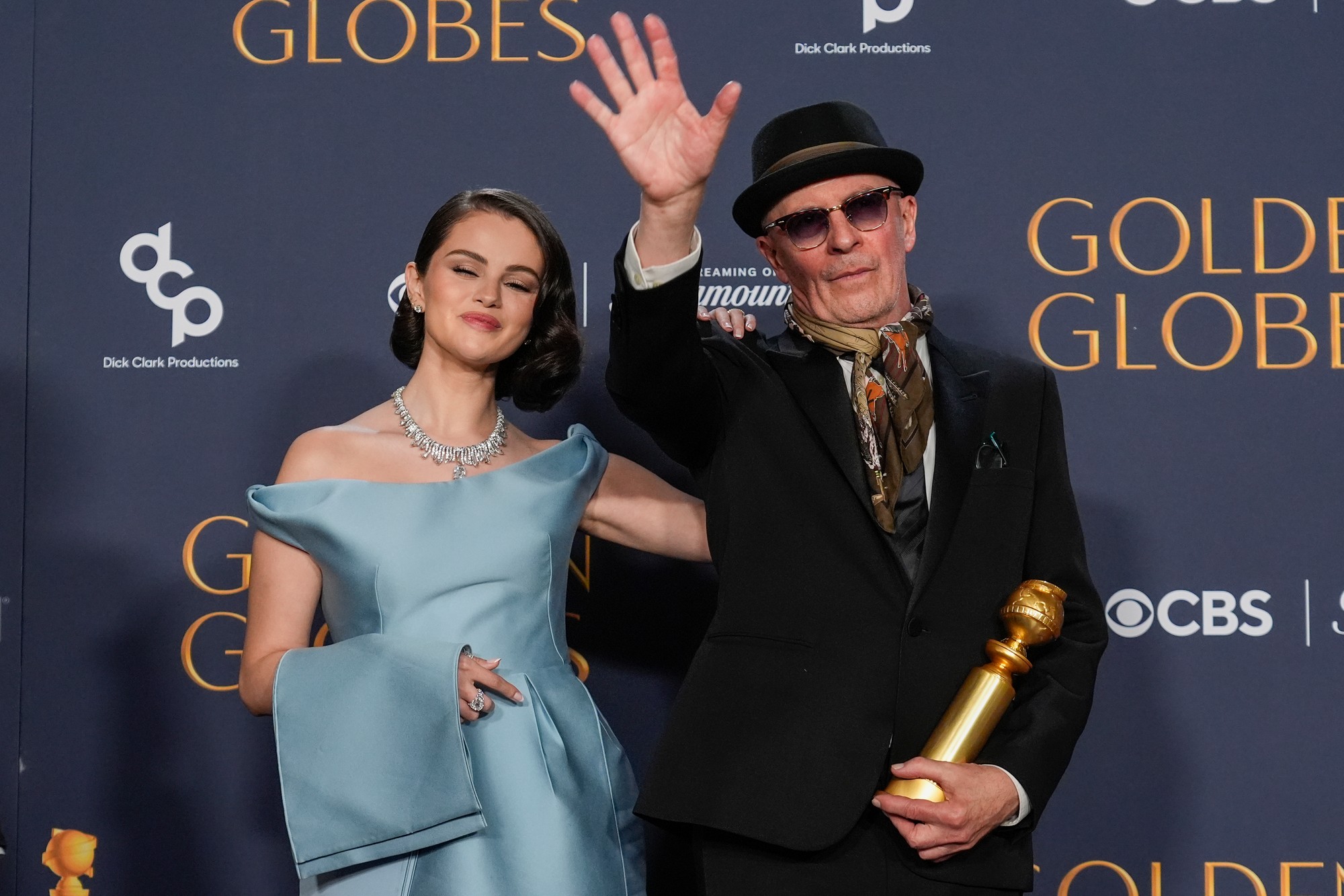 Americká speváčka a herečka Selena Gomez a francúzsky filmový režisér Jacques Audiard.