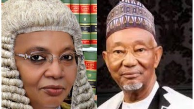 Senator Adamu Bulkachuwa and his wife, Justice Zainab Bulkachuwa. [Twitter:channelsTV]