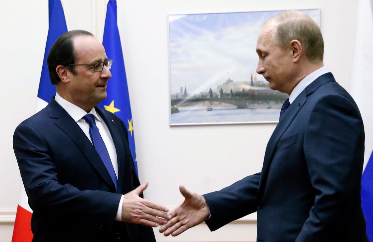 Francois Hollande i Władimir Putin
