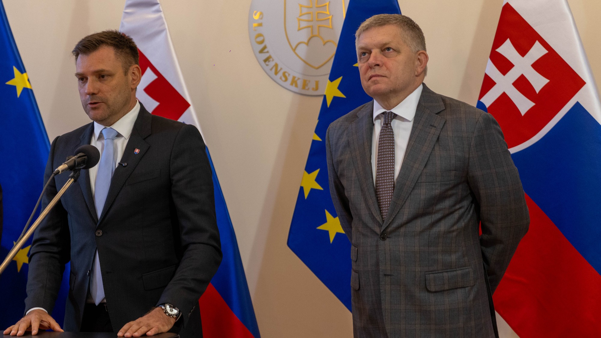 Robert Fico a Tomáš Taraba na Urade Vlády