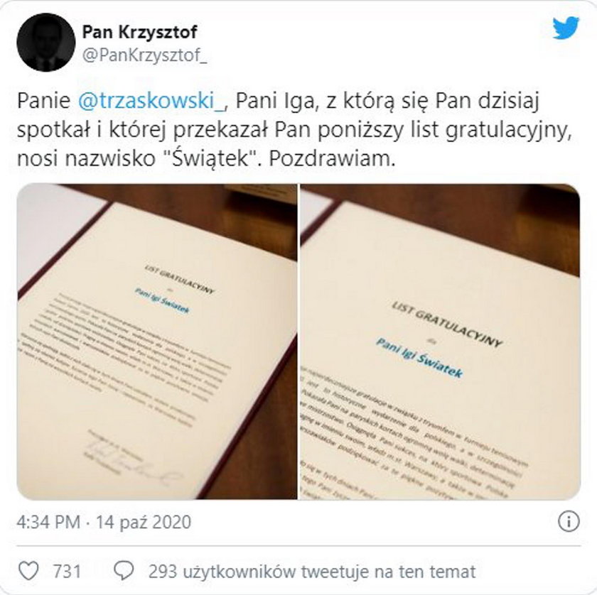 Rafał Trzaskowski i Iga Świątek