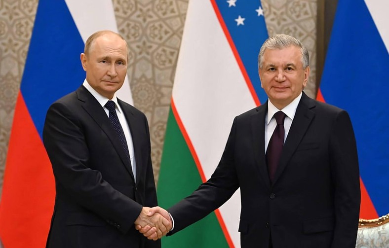 Władimir Putin i Shavkat Mirziyoyev, prezydent Uzbekistanu. Wrzesień, 2022 r.