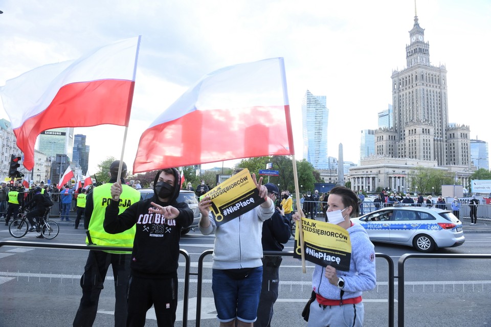 Warszawa: protest przedsiębiorców