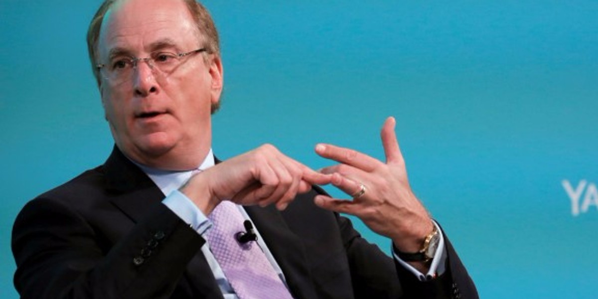 Larry Fink, Chief Executive Officer of BlackRock, takes part in the Yahoo Finance All Markets Summit in New York