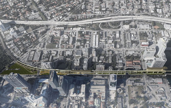 Park linearny w Miami. Powstał pod estakadą kolei metra!