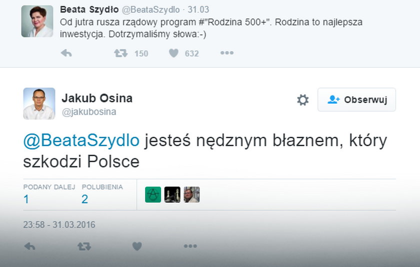 Radny zelżył Szydło. Będzie śledztwo