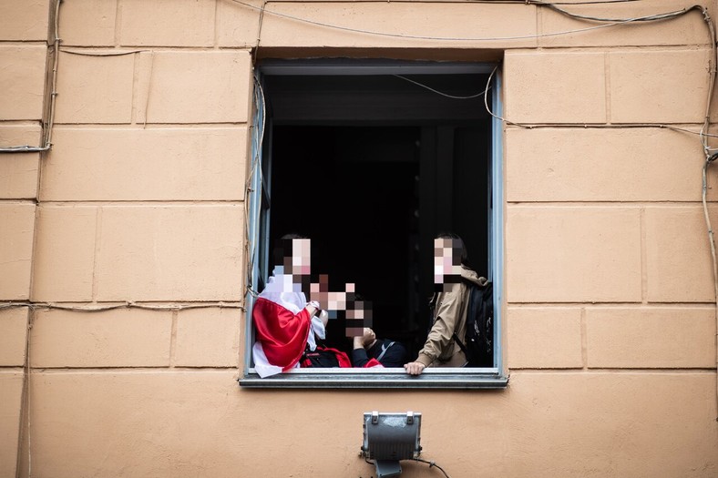 Prodemokratyczni demonstranci w Mińsku, sierpień 2020 r.