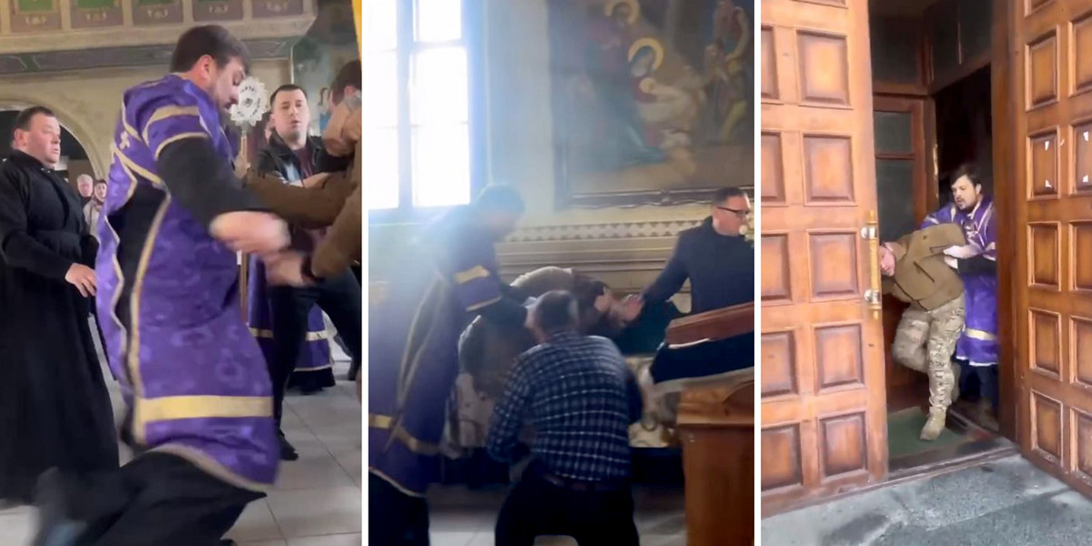 Szokujące sceny w ukraińskiej cerkwi.