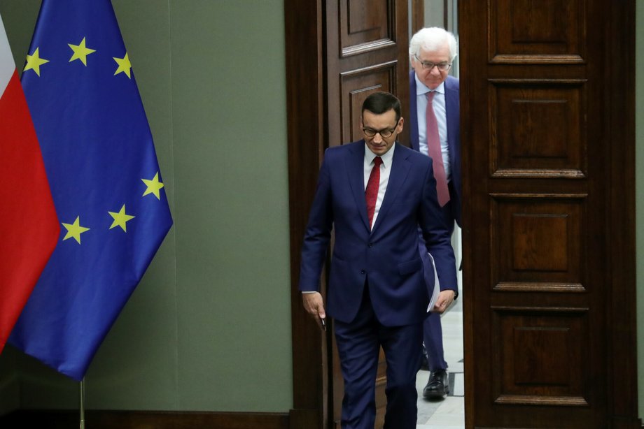 Minister Jacek Czaputowicz i premier Mateusz Morawiecki.