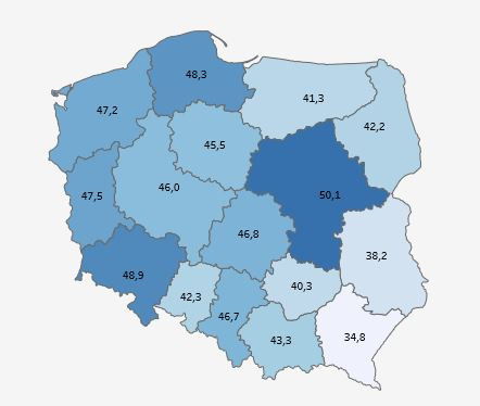 Procent w pełni zaszczepionych na COVID-19 w Polsce [aktualne na 02.08.2021]/ źródło: tarnowski.info