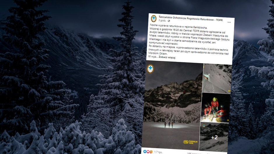 Nocna akcja ratunkowa w Tatrach 