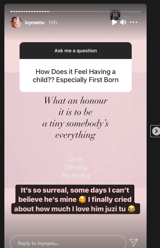 Ivy Namu's response in a Q&A with her fans