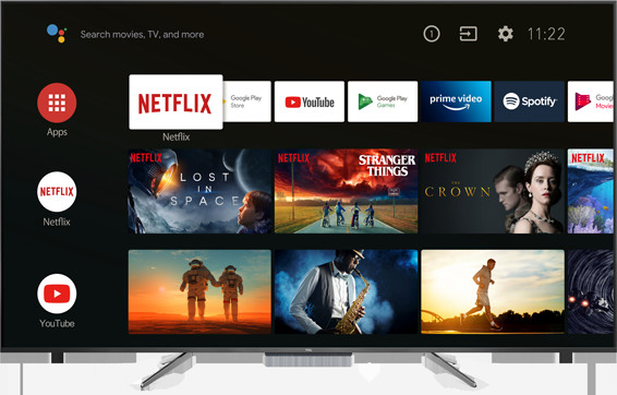 TCL 55C715K - interfejs Android TV