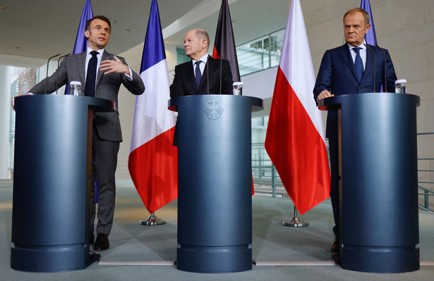 Emmanuel Macron, Olaf Scholz i Donald Tusk