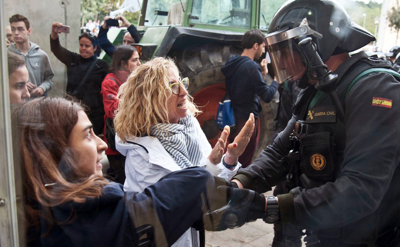 Starcia z policją w Hiszpanii